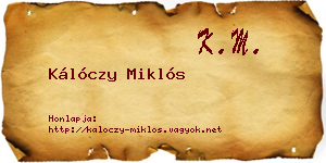 Kálóczy Miklós névjegykártya