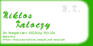 miklos kaloczy business card