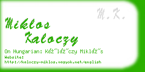 miklos kaloczy business card